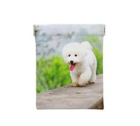 Bichon Frise Parc Animaux Chiens Bichon Frise Chiens, Sac de Rangement pour Femmes, Portefeuille supérieur à Presser, Petit Porte-Monnaie, Pochette de Changement