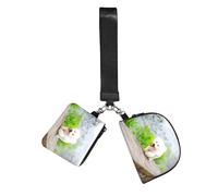 Bichon Frisé Parc Animaux Chiens Bichon Frisé,Sacoche de poignet pour sports de plein air, porte-monnaie portable, pochette portefeuille avec porte-clés détachable