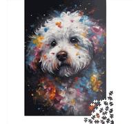 Bichon Frise Puzzle 1000 Pieces Cadeau Unique Jeu Éducatif Défi Jouet À De Qualité Supérieure Peinture Art pour Adultes Et Enfants À Partir De 14 Ans 1000pcs (75x50cm)