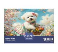 Bichon Frisé Puzzle 1000 Pièces Educa Jouet en Bois Cadeau Unique De l'art De La Décoration Jeu ÉduChatif Challenge Toy Adultes & Enfants des 14 Ans 38x26cm/1000pcs