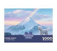 Bichon Frise Puzzle 1000 Pièces Jouet Divertissement Créatif De l'art De La Décoration Pet Dog Jeu Éducatif Challenge Toy pour Adultes Et Enfants À Partir De 12 Ans 38x26cm/1000pcs