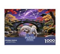 Bichon Frise Puzzle 1000 Pièces pour Adultes Et Enfants Dès 14 Ans Jeu De Patience Et De Réflexion Chiot Mignon De Qualité Supérieure Décoration De La Maison 38x26cm/1000pcs