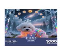 Bichon Frise Puzzle 1000 Pièces pour Adultes Et Enfants Dès 14 Ans Jeu De Patience Et De Réflexion Chiot Mignon De Qualité Supérieure - Activité Familiale Parfaite 38x26cm/1000pcs