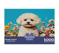 Bichon Frise Puzzle 1000 Pièces pour Adultes Et Enfants Dès 14 Ans Jeux De Défi Jouets Éducatifs Chiot Mignon De Qualité Supérieure - Activité Familiale Parfaite 38x26cm/1000pcs