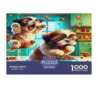 Bichon Frise Puzzle De 1000 Pièces pour Adultes Et Enfants À Partir De 12 Ans Jeu De Patience Et De Réflexion Chiot Mignon De Qualité Supérieure Décoration De La Maison 70x50cm/1000pcs