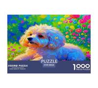 Bichon Frise Puzzle De 1000 Pièces Pour Adultes Et Enfants Dès 14 Ans Jeux De Défi Jouets Éduchatifs Chiot mignon Divertissement Créatif Cadeau Classiques - Activité Familiale Parfaite 38x26cm/1000pcs