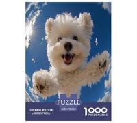 Bichon Frise Puzzles 1000 Pièces Cadeau Unique Jeu Éduchatif Challenge Toy À De Qualité Supérieure Peinture Art pour Adultes Et Enfants À Partir De 12 Ans 70x50cm/1000pcs