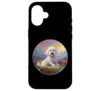 Bichon Frise Rainbow Bridge Peinture commémorative colorée pour Chien Coque pour iPhone 16