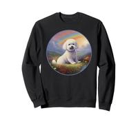 Bichon Frise Rainbow Bridge Peinture commémorative colorée pour Chien Sweatshirt