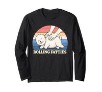 Bichon Frise Rolling Fatties Pun Blague Amoureux des Chiens Manche Longue