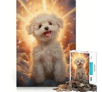 Bichon frisé Souriant au Paradis Puzzle de 1000 pièces pour Adolescents Jeu de réflexion et de détente Découpe Nette Liste de souhaits du Père Noël 50x75cm