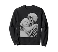 Bichon Frise Squelette Câlin Halloween Amoureux des Chiens Sweatshirt
