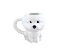 Bichon Frise tasse à café mignon en céramique blanc chien Animal Mug 12OZ nouveauté Cartoon Figurine Mugs petit déjeuner Mugs cadeau pour les amoureux des chiens femmes filles