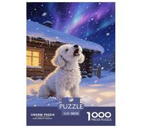 Bichon Frise1000 Pièces Aquarelle Puzzle Animal pour Adultes De Jeu pour Adultes Parfaitpourla Détente Paysagedes QuatreSaisons 38x26cm/1000pcs