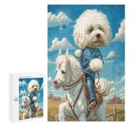 Bichon FrisePuzz 1000 Pièces Décoration Morne 3D nim Maltais Jouet Éducatif pour Famil Divertissement Créatif Chalnge Caau Unique 1000 PCS