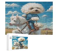 Bichon FrisePuzz 300 Pièces Décoratif 3D nim Maltais Jeu Éducatif pour Famil Vision 3D Relaxation Assemblage Amusant Caau Unique 300 PCS