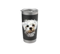 Bichon Maltais Petit Chien Bichon Maltais Amour Mignon Gobelet isotherme en acier inoxydable double paroi