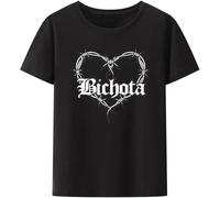 Bichota Concert T Shirt Heart Tattoo Tee Breathable Graphic T-Shirts Kawaii Harajuku Crew Neck Unisex Short Sleeve T-Shirt S