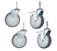 BICIBO 10,2 cm 100 mm Roulette de Voiture de Salle à Manger,Roue à Tige pivotante très résistante,roulettes de Meubles,Roue de Transport Industriel de Chariot,Roue Universelle de Rechange,Lot de 4