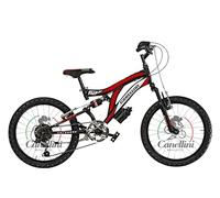 BICICLETTE CANELLINI Vélo Enfant VTT FULL SUSPENSION 20 COLORADO - Roues 20" Noir/ROUGE)