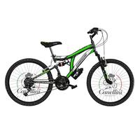 BICICLETTE CANELLINI Vélo pour enfant Full SUSPENSION 24 Colorado - Roues 24" (61 cm) (Titane/Vert)