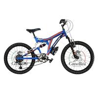 BICICLETTE CANELLINI Vélo pour enfant VTT FULL SUSPENSION 20 COLORADO - Roues 20" (BLEU/ORANGE)