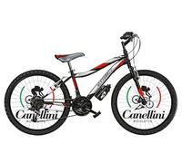 BICICLETTE CANELLINI Vélo pour enfants VTT Vortex 24 pouces (noir/rouge)