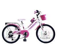 BICICLETTE CANELLINI Vélo pour fille VTT 20 LINCY 6 V ALUMINIUM - Roues 20" (blanc/rose)