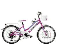 BICICLETTE CANELLINI Vélo pour fille VTT 20 LINCY 6 V ALUMINIUM - Roues 20" (fuchsia/bleu)