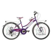 BICICLETTE CANELLINI Vélo pour Fille VTT 24 LINCY 6 V - Roues 24" (Violet/Fuxia)