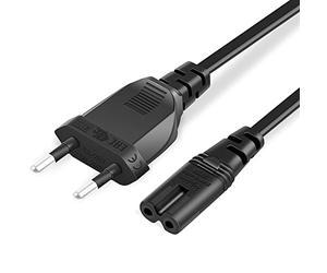 BICMICE Câble d'alimentation de 5 m - Fiche européenne de type C vers prise C7 femelle - Câble d'alimentation européen - Pour petits appareils - Euro 8 TV Blu-Ray - Noir