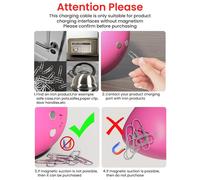 Bicmice Magnetisches USB-DC-Ladekabel, Ersatz-Ladekabel, 6mm