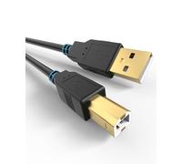 Bicmice Usb-A À Usb-B 2.0 Câble D'imprimante 480 Mbps Haute Vitesse Pour Hp Canon Brother Samsung Dell Epson Lexmark Xerox Et Plus Disque Dur Externe, Câble De Scanner Plaqué Or 5Ft/1.5M