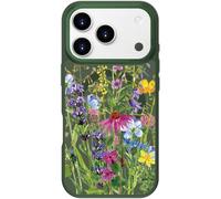 bicol Coque magnétique pour iPhone 18 Pro/17 Pro, motif floral mignon | Compatible avec MagSafe, bord d'appareil photo en métal surélevé, étui de protection fin et esthétique pour femmes et filles