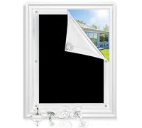 Bicolic Store occultant avec ventouses, portable, à coller, 76 x 115 cm, matériau occultant temporaire, sans perçage, pour fenêtre, chambre à coucher, toit, noir