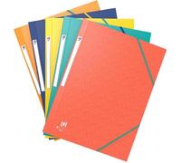 Bicolor Recyc+ Lot De 5 Chemises Cartonnées A4, 3 Rabats Avec Élastique, Couverture Carte Recy Couleurs Assorties