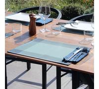 BICOLOR Set de table 100% polyester enduit 35x50 Blue stone SUD ETOFFE