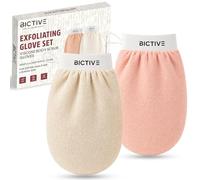 BICTIVE Gants Exfoliants pour le Corps et le Visage. Gant Kessa qui Adoucit et Embellit la Peau. En Fibres D'origine Végétale. Gant de Crin pour Gommage sous la Douche. Gant Hammam. Deux Unités