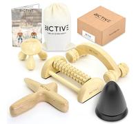 BICTIVE Kit Massage 5 en 1. Massage Bois, Reflexologie Plantaire, Masseur Pied, Corps, Jambes, Cellulite, Fasciste Plantaire, Baton de Massage, Rouleau Massage Pied, Accessoires de Massage Manuel