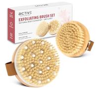 BICTIVE® Kit Premium de 2 Brosses de Corps à Sec avec Poils Naturels. Brosse Exfoliante pour le Corps. Brossage à Sec de Cellulite, Drainage Lymphatique, Circulation & Éclat de la Peau. Dry Brush