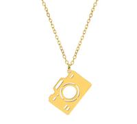bicup Collier Pendentif Argent Bijoux Hommes Femmes Necklace Appareil Photo Patter Vintage Chaîne Tendance Drôle Collier Pour Femmes Cadeaux Or