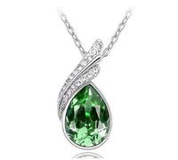 bicup Collier Pendentif Argent Bijoux Hommes Femmes Necklace Collier Pendentif Bouton De Fleur Mode Femmes Vert