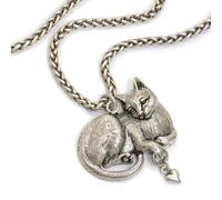 bicup Collier Pendentif Argent Bijoux Hommes Femmes Necklace Colliers Pendentifs Chat Animal Vintage Pour Femmes Long Pull Chaîne Rétro Cadeaux Ancientsilver