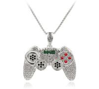 bicup Collier Pendentif Argent Bijoux Hommes Femmes Necklace Drôle Complet Console De Jeu Poignée Collier Rock Personnalité Hommes Pendentif Accessoires Argent