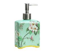 Bicuzat Distributeur de Savon en céramique, Bouteille de Lotion, Bouteille de Savon avec Pompe Amovible, Distributeur de Savon à Motif Floral pour Savon de Cuisine, Salle de Bain, Lotion et Huile