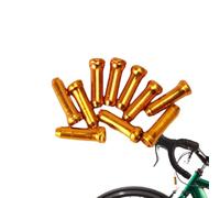 Bicycle Brake Cable End Caps - 0.47 Inch Aluminium Alloy Crimps | 10 Pack Inner Wire Caps Road Mountain Bike | Prevent Core Splitting Universal Shift Accessory. Black, Red, Blue, Gold, Silver