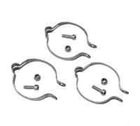 Bicycle Brake Hose Clamps 3-Pack Silver Steel Mount(25.4mm) | Fix brake and pour shift cables, fits 25.4-34.9mm tubes, steel build, silver finish, easy install