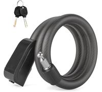 Bicycle Cable Lock 110 Cm X 1.5 Cm With 2 Keys High Security Bicycle Cable For Mountain Bikes,Motorcycles,Strollers,Skateboards,Scooters