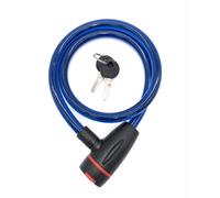 Bicycle Cable Lock Made Of Quality Twisted Steel Coated With Silicone Water And Scratch Resistant Ideal For Bikes,Skateboards,Strollers And Outdoor Equipment (Blue)