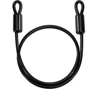 Bicycle Cable Lock Steel Cable With Eyelets Length 1 M Thickness 8 Mm Pvc Coated For Disc Lock And U-Lock Black
